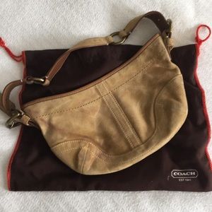 Coach, suede, small satchel